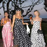 Aurora  Sweetheart Polka Dot Midi Dress - Black