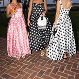 Aurora  Sweetheart Polka Dot Midi Dress - Black