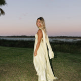 Serena Scarf Dress - Pale Yellow