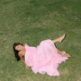 Arabella Floral Ruffle Maxi Dress - Pink