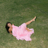 Arabella Floral Ruffle Maxi Dress - Pink