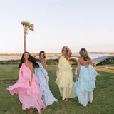 Arabella Floral Ruffle Maxi Dress - Pink