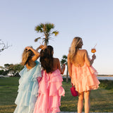 Arabella Floral Ruffle Maxi Dress - Pink