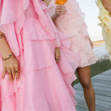Arabella Floral Ruffle Maxi Dress - Pink