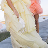 Dahlia Floral Ruffle Maxi Dress - Yellow