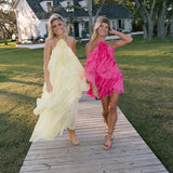 Dahlia Floral Ruffle Maxi Dress - Yellow