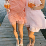 Merlot Floral Ruffle Mini Dress - Light Pink