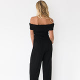 Sarah Off The Shoulder and Pants Set - Black