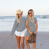 Fancy Striped Shorts - Navy/White Stripes