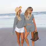 Fancy Striped Shorts - Navy/White Stripes
