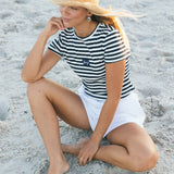 Fancy Striped Everyday Tee - Navy/White Stripes