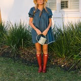 Aria Denim Mini Dress - Indigo Denim
