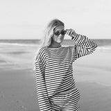 Fancy Striped Shorts - Navy/White Stripes