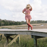 Tia Gingham Shorts - Red