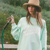 Oversized Terry Varsity Mockneck - Robin