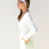 Fancy Wrap Top - White