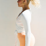 Fancy Wrap Top - White