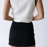 Hallie Knit Button Vest - White/Black