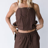 Madison Linen Set - Chocolate