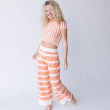 Kai Striped Set - Ivory/Orange