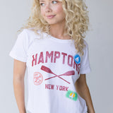 Hamptons Boyfriend Crop Top - White