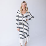 Gia Striped Knit Midi Dress - Sand/Back