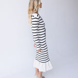 Gia Striped Knit Midi Dress - Sand/Back