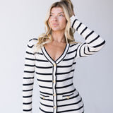Gia Striped Knit Midi Dress - Sand/Back