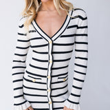 Gia Striped Knit Midi Dress - Sand/Back