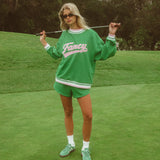 Oversized Terry Varsity Mockneck - Fairway Green