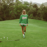 Oversized Terry Varsity Mockneck - Fairway Green