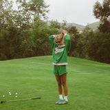 Oversized Terry Varsity Mockneck - Fairway Green