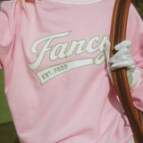 Oversized Terry Varsity Mockneck - Azalea Pink