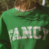 Oversized Terry Par Plaid Mockneck - Fairway Green
