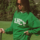 Oversized Terry Par Plaid Mockneck - Fairway Green