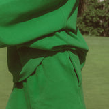 Oversized Terry Par Plaid Mockneck - Fairway Green