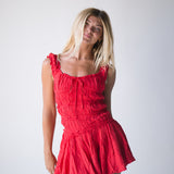 Ada Smocked Mini Dress - Red