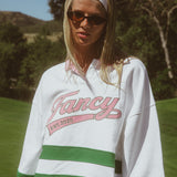 Terry Varsity Pullover - Tee White