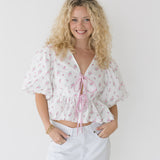 Selina Ditzy Floral Crop Top - Pink