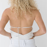 Bay Halter Bubble Hem Top - White
