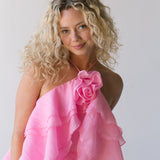 Arabella Floral Ruffle Maxi Dress - Pink