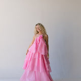 Arabella Floral Ruffle Maxi Dress - Pink