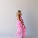 Arabella Floral Ruffle Maxi Dress - Pink