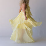 Dahlia Floral Ruffle Maxi Dress - Yellow