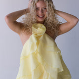 Dahlia Floral Ruffle Maxi Dress - Yellow