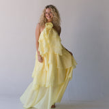 Dahlia Floral Ruffle Maxi Dress - Yellow