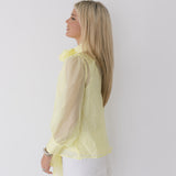 Lorelei Pastel Bow Tie Blouse - Lemon