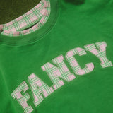 Oversized Terry Par Plaid Mockneck - Fairway Green