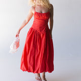 Malea Sleeveless Bubble Middi Dess - Watermelon