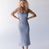 Amber Stripe Dress - Lt Blue / Black